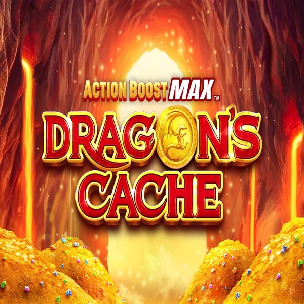 Slots logo of Action Boost Max Dragon's Cache from SpinPlay Games at BetOnRed Casino